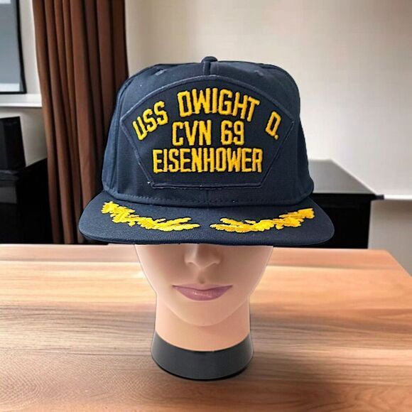 USS Dwight D Eisenhower Snapback Hat CVN 69 US Navy Scrambled Eggs Vintage - Picture 15 of 16